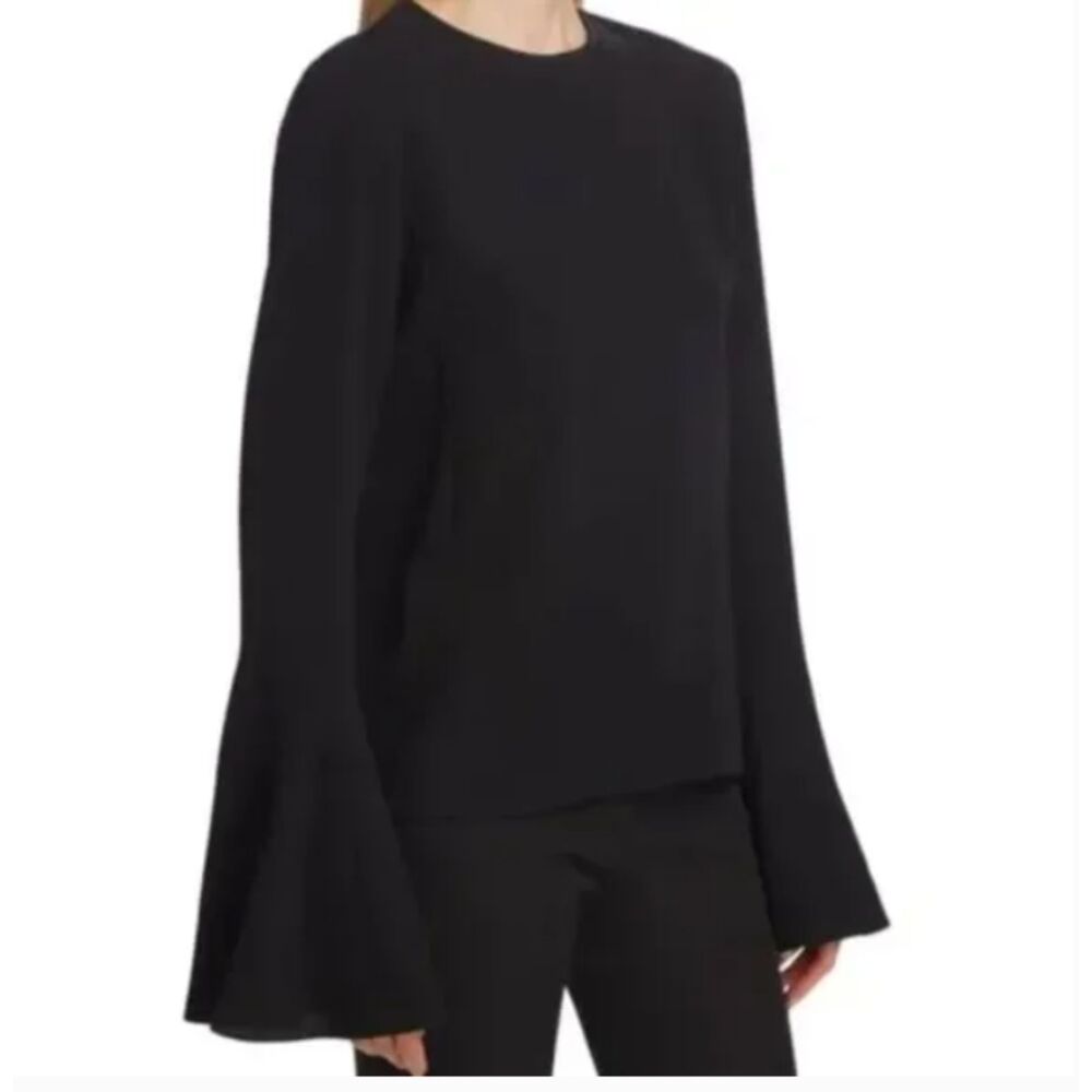 Frame Black Long Sleeve Blouse Flared Cuff Size Small NWT